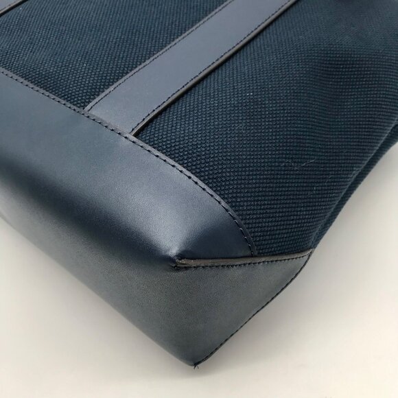 Michael Kors Navy Fulton Textured Canvas and Leather Trim Medium Tote - Picture 6 of 11